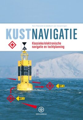 Handboek Kustnavigatie - Toni Rietveld, navigatieboei geel/zwart kunststof, markeringsboei op ruig water, routeplanning.