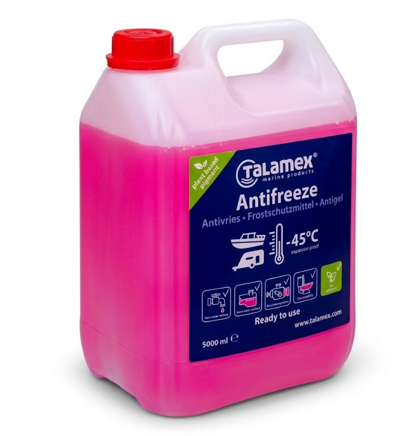 Talamex Boot Antivries 5 l, beschermt tot -45 °C, antivriesvloeistof voor drinkwatersystemen aan boord.