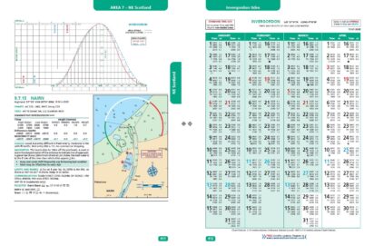 Reeds Nautische Almanak 2026 zeekaart, getijkromme, getijdetabel Invergordon, Nairn navigatiekaart voor zeilgebruik.