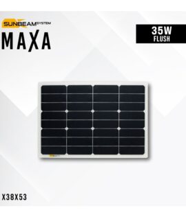 Maxa 35W Flush zonnepaneel, zwart met witte rand, flush model voor stroomvoorziening aan boord; maat X38X53.