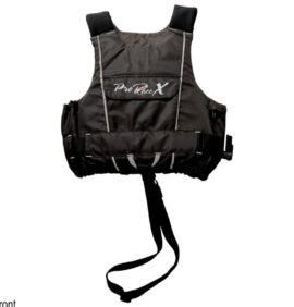Lalizas Pro Race X reddingsvest, 50N drijfvermogen, zwart/wit, verstelbare zijbanden; ideaal voor zeilen/watersport.