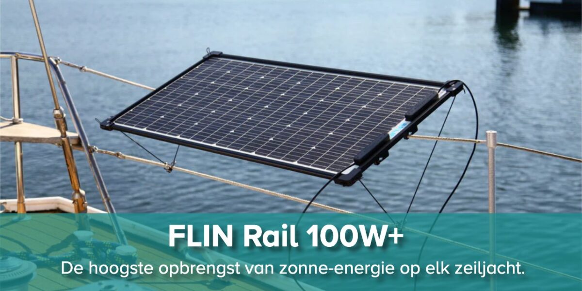 FLIN Rail 100W+ zonnepaneel, monokristallijn, relingmontage op zeiljacht; hoogste opbrengst voor stroom aan boord.