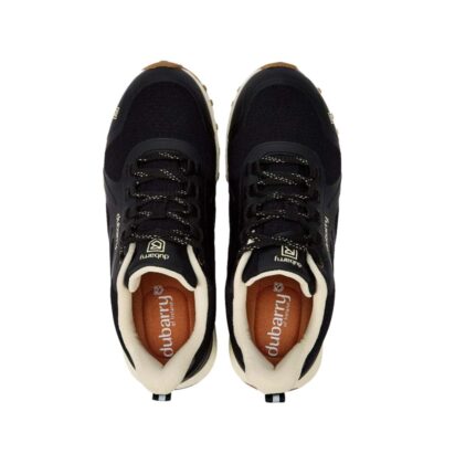 Dubarry Curragh 01 Trainer | Dames | Zwarte zeilschoenen, beige voering, bruin voetbed; ideaal aan dek.