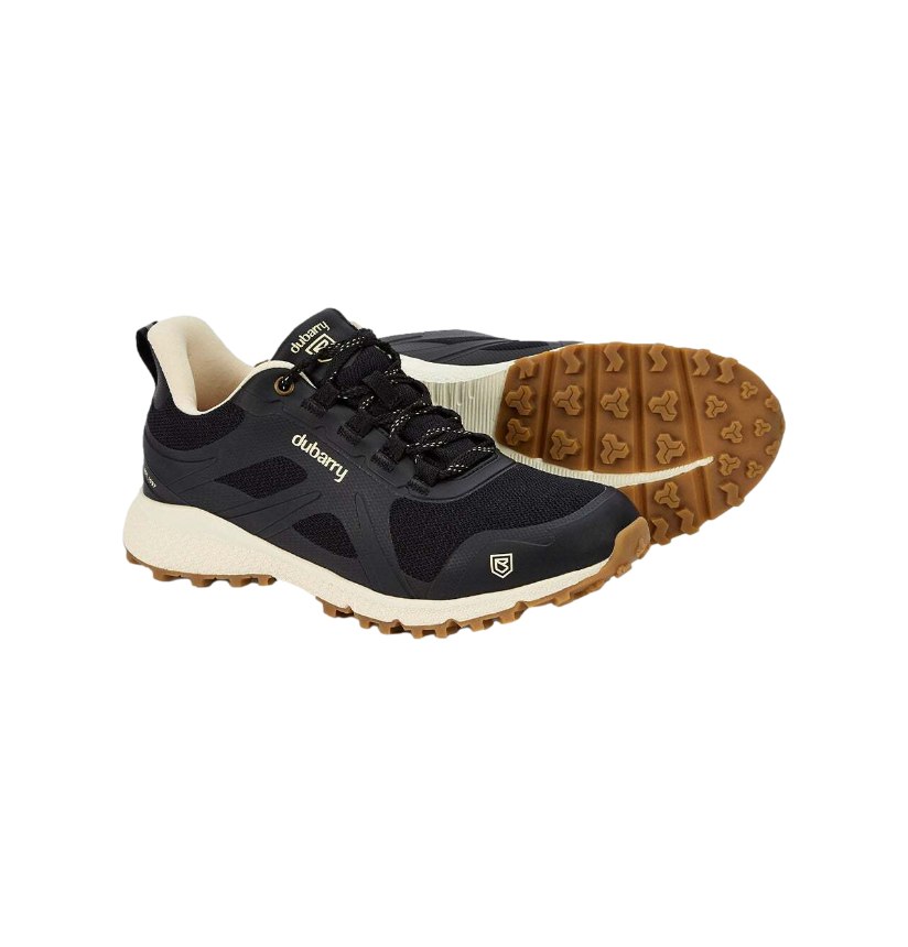 Dubarry Curragh 01 zeilschoenen voor dames, antislipzool, zwart leer; ideaal voor grip aan dek bij nat weer.