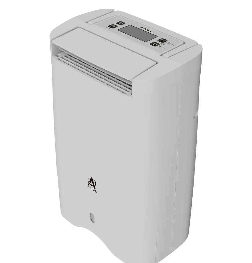 Arida Oslo 10L dek-luchtontvochtiger, digitaal display, wifi-bediening, inbouw op zeiljacht.