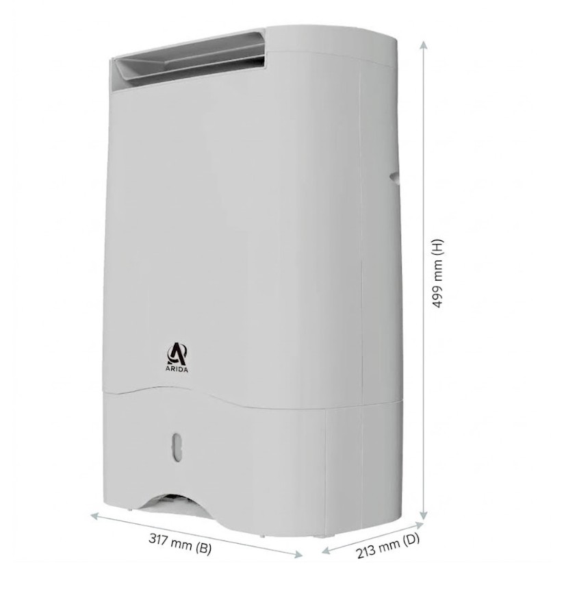 Arida Oslo 10L luchtontvochtiger, ABS-behuizing, scheepsaccessoire; ideaal voor vochtbestrijding in de kajuit, met bediening via wifi.