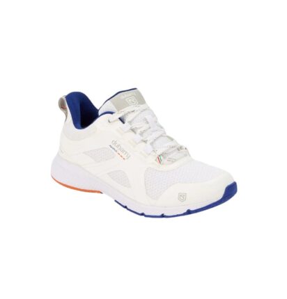 Dubarry Cowes zeiltrainer voor heren, bovenwerk van mesh, zeilschoen met blauw/oranje accenten, voor grip aan dek.